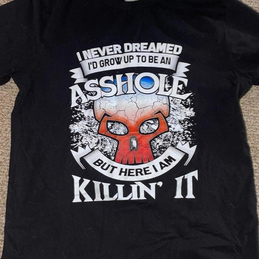 Black Red Skull graphic tee Gothic Tee